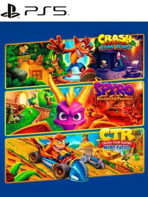 7 JUEGOS EN 1 Crash Bandicoot N. Sane Trilogy mas Spyro Reignited Trilogy mas Crash Team Racing Nitro-Fueled PS5